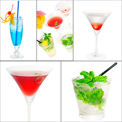 Image showing cocktails collage