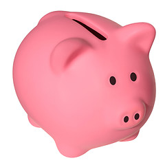 Image showing Pink a piggy bank