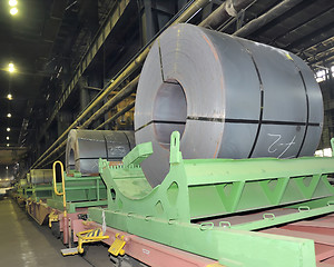 Image showing rolls of steel sheet in a plant