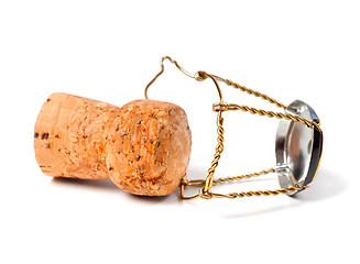 Image showing Champagne wine cork and muselet