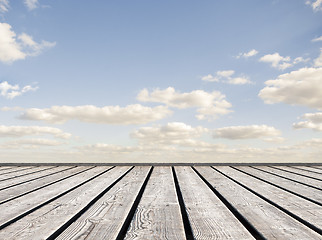 Image showing bridge leading to sky horizon