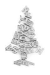 Image showing christmas tree from briliant letters