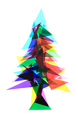 Image showing christmas tree from color plastic triangles