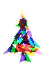 Image showing christmas tree from color plastic triangles