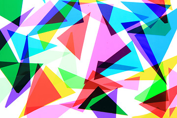 Image showing texture from color plastic triangles 