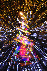 Image showing abstract christmas lights explosion