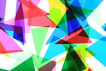 Image showing texture from color plastic triangles 