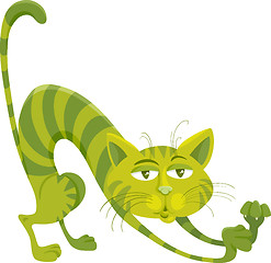 Image showing green cat character cartoon illustration