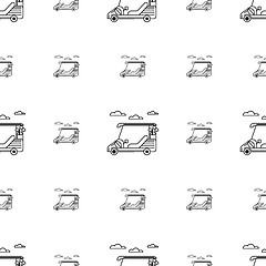 Image showing Seamless vector background for golf. Golf cart