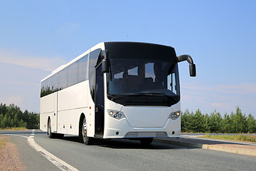 Image showing White Bus on the Road