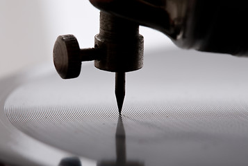 Image showing gramophone needle playing record