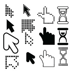 Image showing Pixel cursors icons