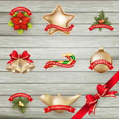 Image showing Christmas decor Objects collection. EPS 10