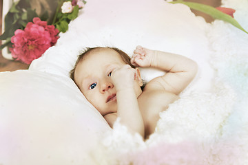 Image showing baby in bed