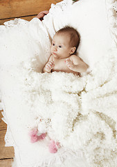 Image showing baby with white blanket