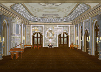 Image showing 3d Illustration Ballroom