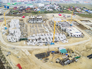 Image showing Construction site of residential house in Tyumen