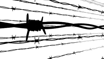 Image showing Silhouette of Barbed wire.