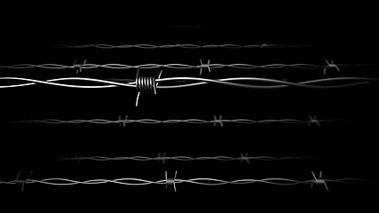 Image showing Barbed wire on black.