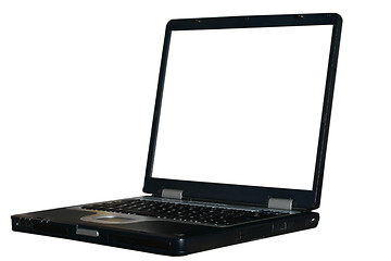 Image showing Isolated laptop with white screen - can be used as a base for more complex illustrations