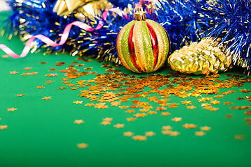 Image showing Christmas card. background with Christmas decorations