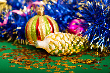 Image showing Christmas card. background with Christmas decorations