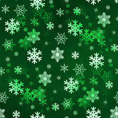 Image showing Dark Green Snowflakes