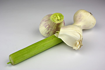 Image showing Garlic and Leek