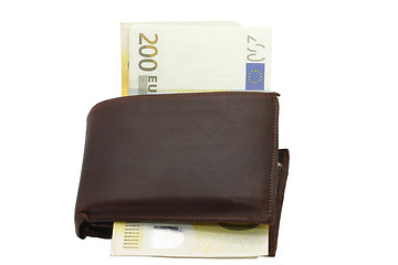 Image showing Wallet with 200 Euroes bills