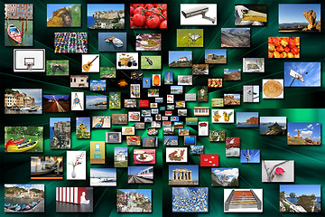 Image showing A many variety of photos as background