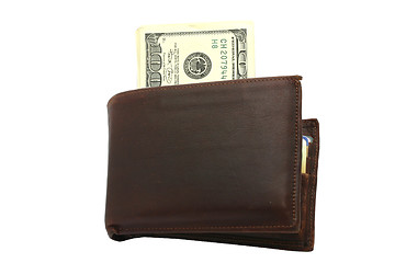 Image showing Wallet with 100 Dollar bills