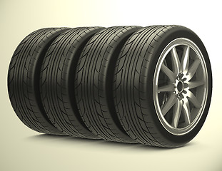 Image showing The car tires
