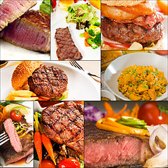 Image showing beef dishes collage