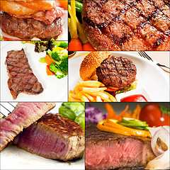 Image showing beef dishes collage