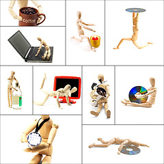 Image showing wood mannequin collage