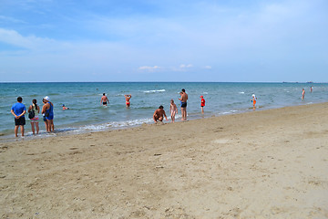 Image showing Beach in Vityazevo in the summer in a sunny weather.