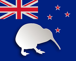 Image showing Kiwi on flag