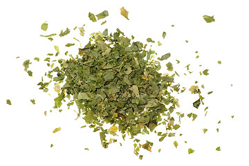 Image showing Pile of chopped coriander leaves

