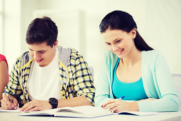 Image showing students with textbooks and books at school