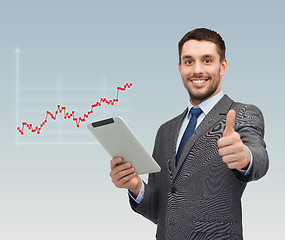 Image showing young businessman showing thumbs up gesture