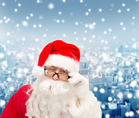 Image showing close up of santa claus winking