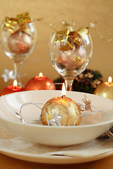 Image showing Christmas table setting