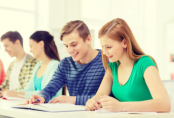 Image showing students with textbooks and books at school