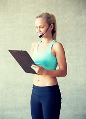 Image showing beautiful athletic woman in gym