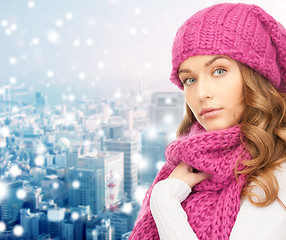 Image showing young woman in winter clothes