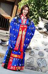 Image showing Asian woman in traditional South Korean robes.