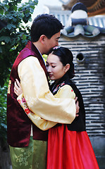 Image showing South Korean man and woman in traditional dress.