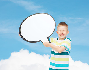 Image showing smiling little boy with blank text bubble
