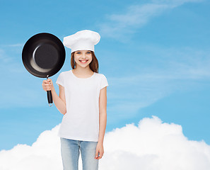 Image showing smiling little girl in white blank t-shirt