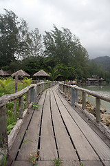 Image showing wooden bridge vertical